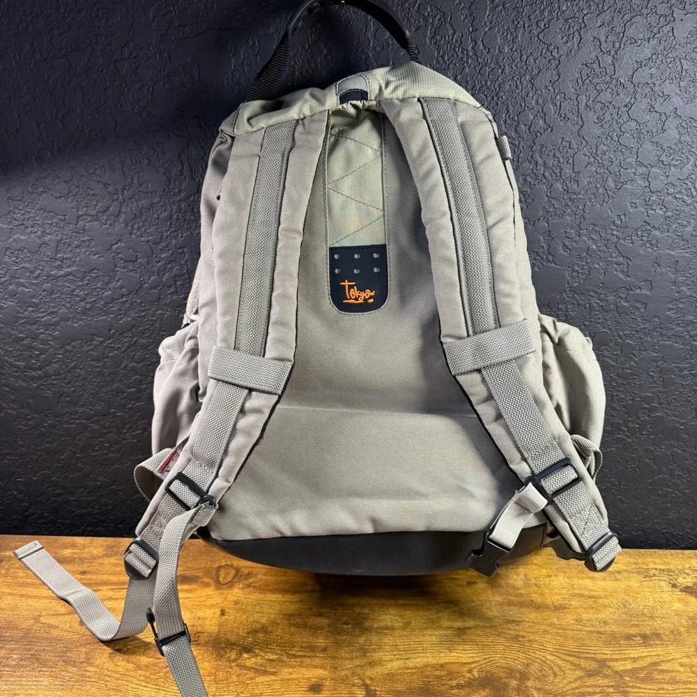 Quiksilver Tokyo Series Tan Nylon Multi-Pocket Backpack Mens OSFM